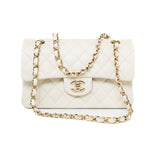 CHANEL Handbag 22C White Caviar Quilted Classic Flap Small Light Gold Hardware -Knockoff
