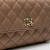 CHANEL Handbag 22K Dark Beige Caviar Quilted Coco Handle Small LGHW -Knockoff
