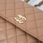 CHANEL Handbag 22K Dark Beige Caviar Quilted Coco Handle Small LGHW -Knockoff
