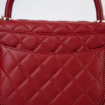 CHANEL Handbag 22K Red Caviar Quilted Coco Handle Medium (Old Small) Light Gold Hardware -Knockoff
