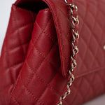 CHANEL Handbag 22K Red Caviar Quilted Coco Handle Medium (Old Small) Light Gold Hardware -Knockoff
