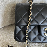 CHANEL Handbag 22P Black Lambskin Quilted Mini Top Handle LGHW -Knockoff
