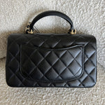 CHANEL Handbag 22P Black Lambskin Quilted Mini Top Handle LGHW -Knockoff
