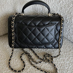 CHANEL Handbag 22P Black Lambskin Quilted Mini Top Handle LGHW -Knockoff
