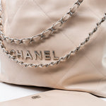 CHANEL Handbag 22P Ecru (nude) Small Calfskin Quilted 22 Bag -Knockoff
