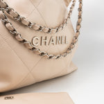 CHANEL Handbag 22P Ecru (nude) Small Calfskin Quilted 22 Bag -Knockoff
