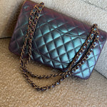 CHANEL Handbag 22P Iridescent Purple Caviar Quilted Medium Double Flap -Knockoff
