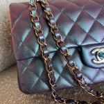 CHANEL Handbag 22P Iridescent Purple Caviar Quilted Medium Double Flap -Knockoff
