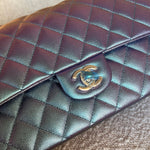 CHANEL Handbag 22P Iridescent Purple Caviar Quilted Medium Double Flap -Knockoff
