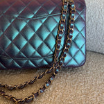 CHANEL Handbag 22P Iridescent Purple Caviar Quilted Medium Double Flap -Knockoff
