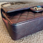 CHANEL Handbag 22P Iridescent Purple Caviar Quilted Medium Double Flap -Knockoff
