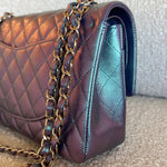 CHANEL Handbag 22P Iridescent Purple Caviar Quilted Medium Double Flap -Knockoff
