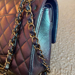 CHANEL Handbag 22P Iridescent Purple Caviar Quilted Medium Double Flap -Knockoff
