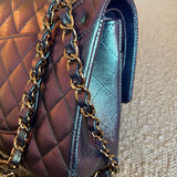 CHANEL Handbag 22P Iridescent Purple Caviar Quilted Medium Double Flap -Knockoff
