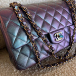 CHANEL Handbag 22P Iridescent Purple Caviar Quilted Medium Double Flap -Knockoff
