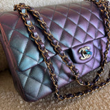 CHANEL Handbag 22P Iridescent Purple Caviar Quilted Medium Double Flap -Knockoff
