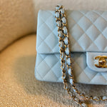 CHANEL Handbag 22P Light Blue Caviar Quilted Classic Flap Medium LGHW -Knockoff
