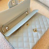 CHANEL Handbag 22P Light Blue Caviar Quilted Classic Flap Medium LGHW -Knockoff
