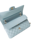 CHANEL Handbag Classic flap / Blue 22P Light Blue Caviar Quilted Classic Flap Medium Light Gold Hardware -Knockoff
