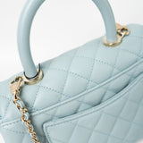 CHANEL Handbag 22P Light Blue Caviar Quilted Coco Handle Small LGHW -Knockoff
