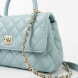 CHANEL Handbag 22P Light Blue Caviar Quilted Coco Handle Small LGHW -Knockoff
