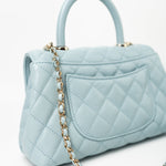 CHANEL Handbag 22P Light Blue Caviar Quilted Coco Handle Small LGHW -Knockoff
