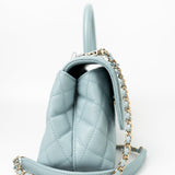 CHANEL Handbag 22P Light Blue Caviar Quilted Coco Handle Small LGHW -Knockoff
