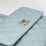 CHANEL Handbag 22P Light Blue Caviar Quilted Coco Handle Small LGHW -Knockoff
