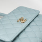 CHANEL Handbag 22P Light Blue Caviar Quilted Coco Handle Small LGHW -Knockoff
