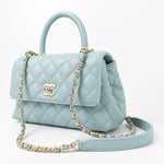 CHANEL Handbag 22P Light Blue Caviar Quilted Coco Handle Small LGHW -Knockoff
