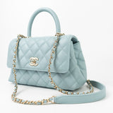 CHANEL Handbag 22P Light Blue Caviar Quilted Coco Handle Small LGHW -Knockoff
