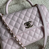 CHANEL Handbag 22P Light Pink Caviar Quilted Coco Handle Medium LGHW -Knockoff
