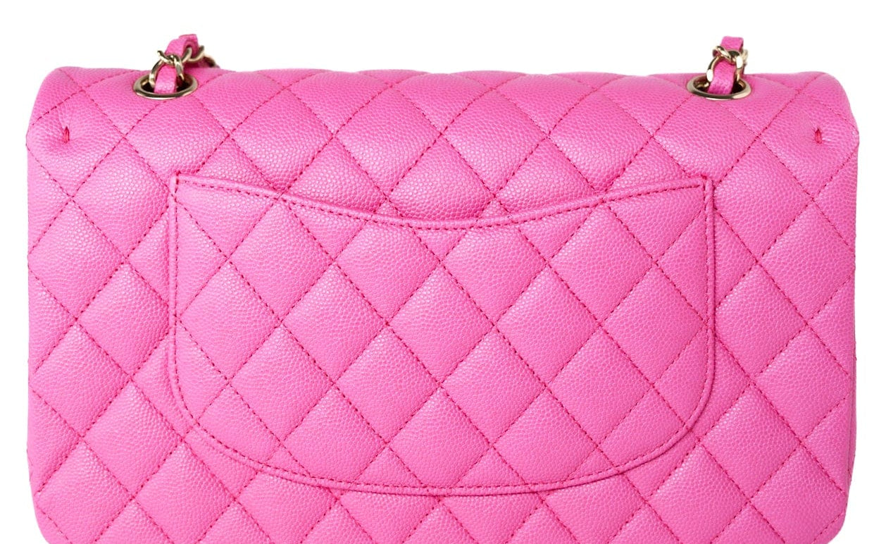 CHANEL Handbag 22P Pink Caviar Quilted Classic Flap Medium Light Gold Hardware -Knockoff
