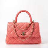 CHANEL Handbag 22P Pink Caviar Quilted Coco Handle Small LGHW -Knockoff
