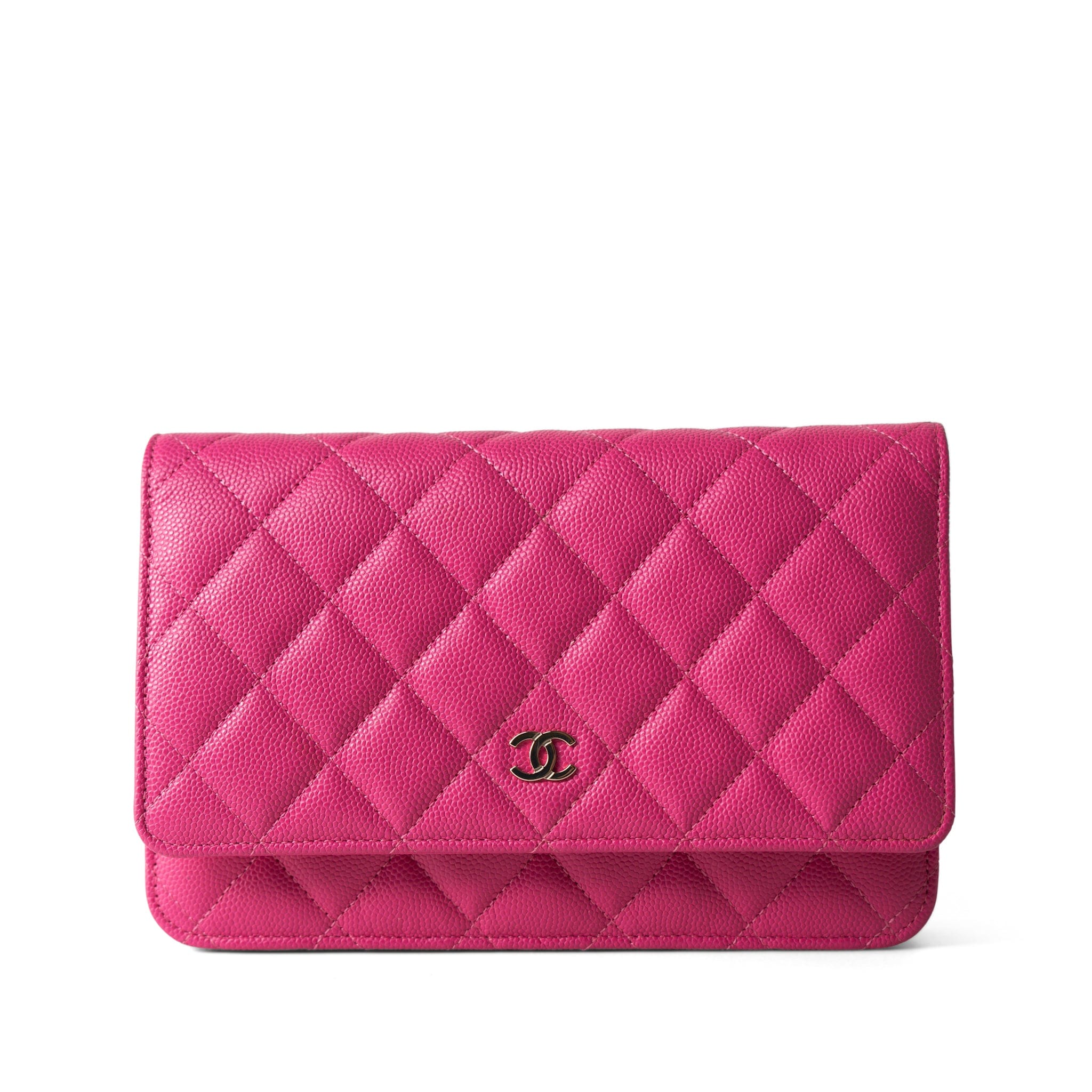 CHANEL Handbag 22P Pink Caviar Quilted Wallet on Chain Light Gold Hardware -Knockoff
