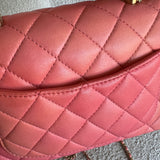 CHANEL Handbag 22P Pink/Orange Mini Lambskin Quilted with Top handle Rectangular LGHW -Knockoff
