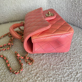 CHANEL Handbag 22P Pink/Orange Mini Lambskin Quilted with Top handle Rectangular LGHW -Knockoff
