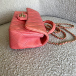 CHANEL Handbag 22P Pink/Orange Mini Lambskin Quilted with Top handle Rectangular LGHW -Knockoff
