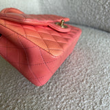 CHANEL Handbag 22P Pink/Orange Mini Lambskin Quilted with Top handle Rectangular LGHW -Knockoff
