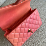 CHANEL Handbag 22P Pink/Orange Mini Lambskin Quilted with Top handle Rectangular LGHW -Knockoff
