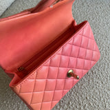 CHANEL Handbag 22P Pink/Orange Mini Lambskin Quilted with Top handle Rectangular LGHW -Knockoff
