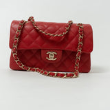 CHANEL Handbag 22P Red Caviar Quilted Classic Flap Small LGHW -Knockoff
