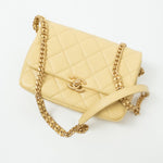 CHANEL Handbag 22P Shiny Yellow Caviar Quilted Small Chain Melody Flap -Knockoff
