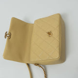 CHANEL Handbag 22P Shiny Yellow Caviar Quilted Small Chain Melody Flap -Knockoff
