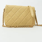 CHANEL Handbag 22P Shiny Yellow Caviar Quilted Small Chain Melody Flap -Knockoff
