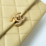 CHANEL Handbag 22P Shiny Yellow Caviar Quilted Small Chain Melody Flap -Knockoff
