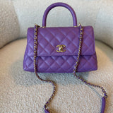 CHANEL Handbag 22P Violet Caviar Coco Handle Small LGHW -Knockoff
