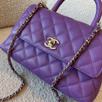 CHANEL Handbag 22P Violet Caviar Coco Handle Small LGHW -Knockoff
