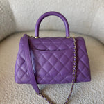 CHANEL Handbag 22P Violet Caviar Coco Handle Small LGHW -Knockoff
