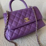 CHANEL Handbag 22P Violet Caviar Coco Handle Small LGHW -Knockoff
